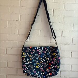 Handmade Messenger Bag - canvas floral